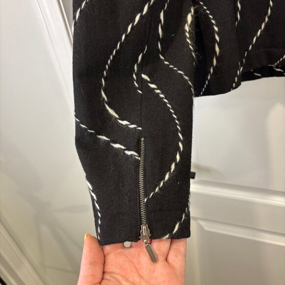 Vintage Wool Blend Melanie Lyne Black Swirl Print Jacket - Picture 8 of 9